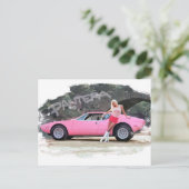 デ・トマソ・パンテーラGTSの美しい少女 ポストカード (スタンド正面)