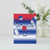 デ・ナダ！キューバ国旗の色のアポップ・アートのート ポストカード (スタンド正面)