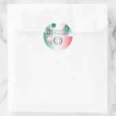 デ・ナダ！メキシコ国旗のカラーポップ・アートのアート ラウンドシール (バッグ)