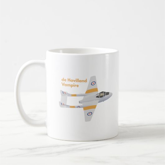 デ·ハヴィランド·ヴァンパイア英国第2次世界大戦機 コーヒーマグカップ (左)