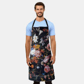 デ・ヘム花絵画瓶 エプロン (着用した状態)