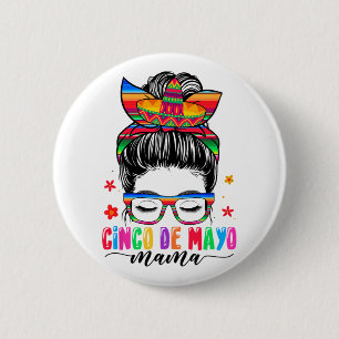 デ・マヨママメッシーバンヘアメキシコのママのママDa 缶バッジ