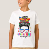 デ・マヨママメッシーバンヘアメキシコのママのママDa Tシャツ (正面)