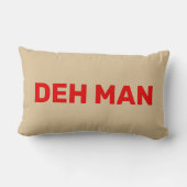 『デ・マン』 |ヴァージン諸島スランレッド文字ベージュ ランバークッション (裏面)