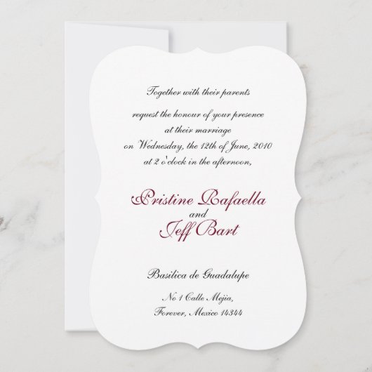 デ・ロス・ムエルトスのウェディング 招待状 (裏面)