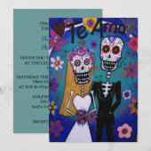 デ・ロス・ムエルトスのウェディング 招待状 (正面/裏面)