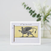 デ・ローストを示すグリフィンの紋章を持つ海上国旗 ポストカード (スタンド正面)