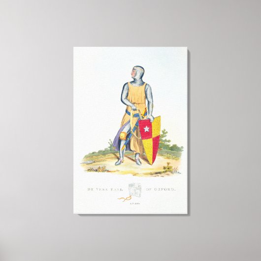 デ・ヴェレ、オックスフォード伯爵、1280、'Ancient Armouから キャンバスプリント (正面)
