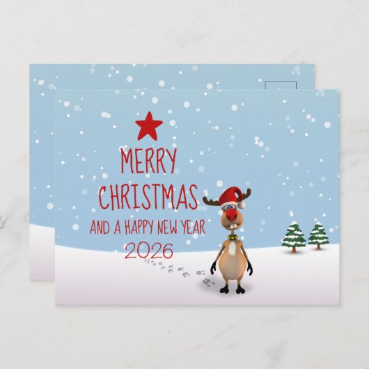 トおもしろいナカイのクリスマス ポストカード (正面/裏面)