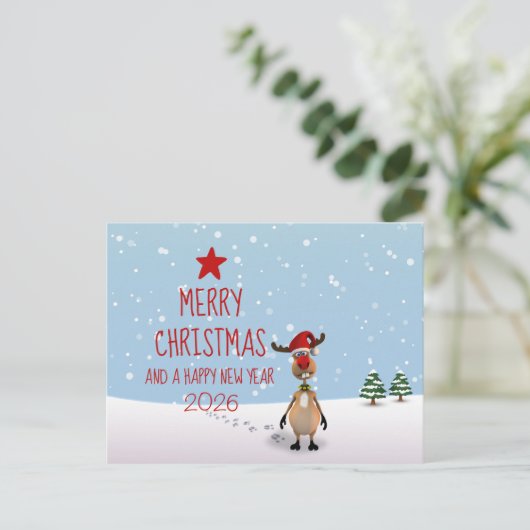 トおもしろいナカイのクリスマス ポストカード (スタンド正面)