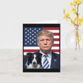 トおもしろいランプと縁どコリー犬Usa国旗の選択 カード (黄色い花)