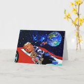 トおもしろいランプ誕生日カード – ドナすごいルド カード (黄色い花)