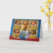 トおもしろいランプ誕生日カード – TV カード (黄色い花)