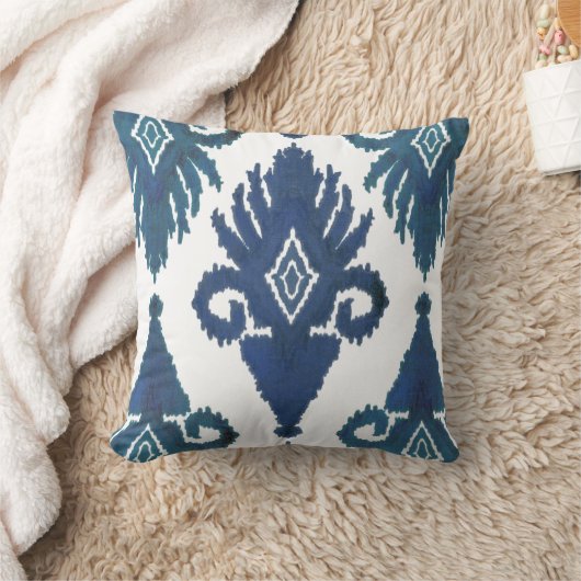 トはっきりしたリバルイカットピーコックブルーネ王室のービー クッション (ブランケット)