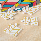 トアステカライバモダンルフクロウシェブロンアートパズル ジグソーパズル (側面)