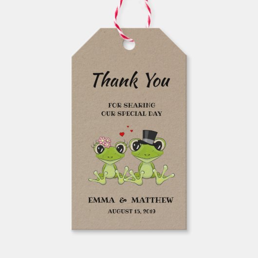 トアダリーインラブフロッグ結婚式の引き出物ギフトラベル ギフトタグ (正面)
