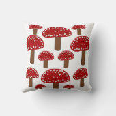 トアドスツールの森キノコのパターン クッション (裏面)
