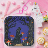 トアドストオールを集める頭巾の付いたフォーク ペーパープレート (パーティー)