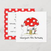 トアドスパーソナライズされたツール、小妖精や小人&バタフライ招待状 (正面/裏面)