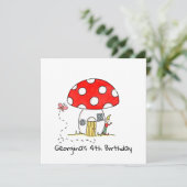 トアドスパーソナライズされたツール、小妖精や小人&バタフライ招待状 (スタンド正面)