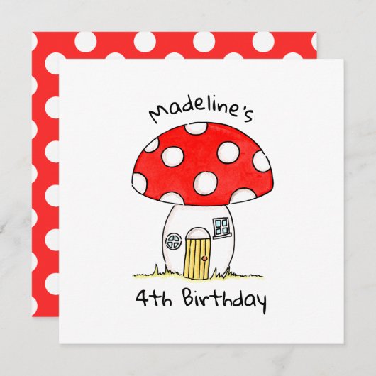 トアドスパーソナライズされたトチルドレン招待状 (正面/裏面)