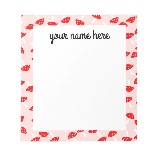 トアドスパーソナライズされたトマッシュルームのメモ帳 ノートパッド (正面)