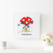 トアドスパーソナライズされたト&ドラゴンフライ スクエア壁時計 (ホーム)