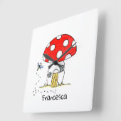 トアドスパーソナライズされたト&ドラゴンフライ スクエア壁時計 (傾斜)