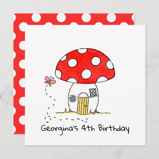 トアドスパーソナライズされたト&バタフライ招待状 (正面/裏面)