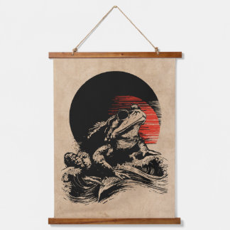 トアドワビクールサビアート | ヴィンテージ日本のカエル 吊り下げ型タペストリー