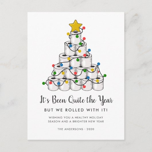 トイおもしろいレ転がイ付き紙クリスマスツリー シーズンポストカード (正面)