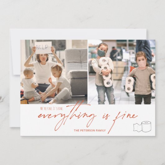 トイおもしろいレ2020素晴らし 2枚の写真をグ転がリッドオレンジ カード (正面)