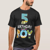トイおもしろいー5th誕生日ストーリーボーイ5歳B日 Tシャツ (正面)