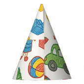 トイよくはしゃぐス継ぎ目のないドードルアートパターン パーティーハット (裏面)