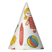 トイよくはしゃぐス継ぎ目のないドードルアートパターン パーティーハット (左)