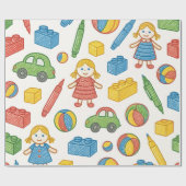 トイよくはしゃぐス継ぎ目のないドードルアートパターン ラッピングペーパー (フラット)