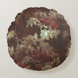 トイエレガントニングフローラつる植物イラストレーション ラウンドクッション