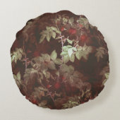 トイエレガントニングフローラつる植物イラストレーション ラウンドクッション (裏面)