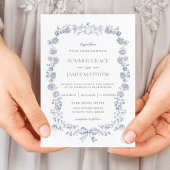 トイエレガントルチノイスリーブルーフローラ結婚ズ 招待状