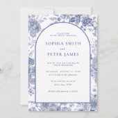 トイエレガントルフランスのブルーガーデンフローラ 招待状 (正面)