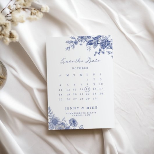 トイエレガントルフランスのブルーガーデンフローラ 招待状