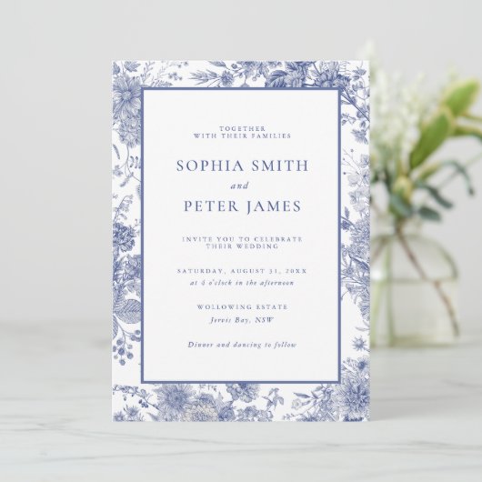 トイエレガントルフランスのブルーガーデンフローラ 招待状 (スタンド正面)