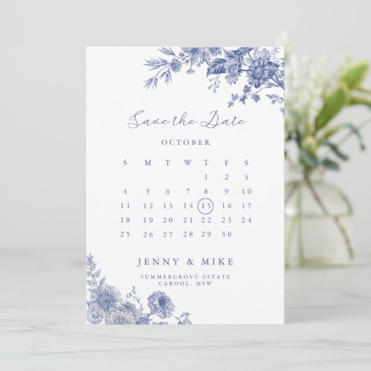 トイエレガントルフランスのブルーガーデンフローラ 招待状 (スタンド正面)