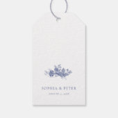 トイエレガントルフランスのブルーフローラありがとうラベル ギフトタグ (裏面)