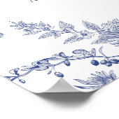 トイエレガントルフランスのブルーフローラ歓迎サイン ポスター (角)