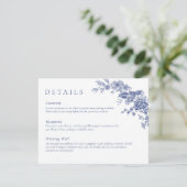 トイエレガントルフランスのブルーフローラ詳細カード 招待状 (スタンド正面)