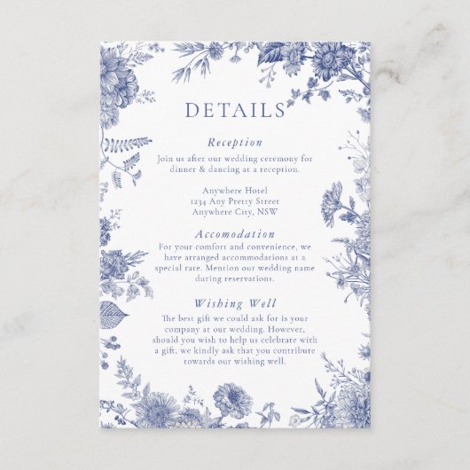 トイエレガントルフランスの・ブルー・フローラ・エンクロージャ・カード エンクロージャーカード (正面)