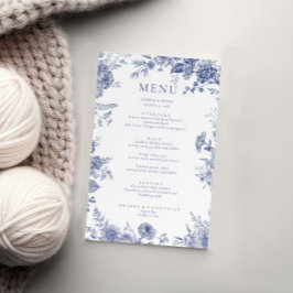 トイエレガントルフランスの・ブルー・フローラ・メニュー・カード