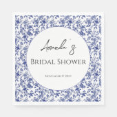 トイエレガントルブルーフローラブライダルシャワー スタンダードランチョンナプキン (正面)