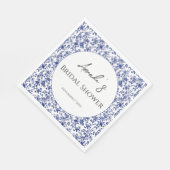 トイエレガントルブルーフローラブライダルシャワー スタンダードランチョンナプキン (角)